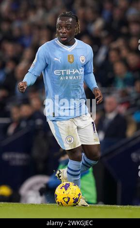 MANCHESTER, GROSSBRITANNIEN. Februar 2024. Jeremy Doku von Manchester City während des Premier League-Spiels im Etihad Stadium in Manchester. Der Bildnachweis sollte lauten: Andrew Yates/Sportimage Credit: Sportimage Ltd/Alamy Live News Stockfoto