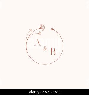 Ab-Hochzeit-Monogramm-Logo-Designideas als Inspiration Stock Vektor