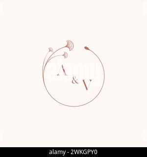 AV-Hochzeitsmonogramm-Logodesignideen als Inspiration Stock Vektor