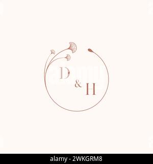 DH-Hochzeitsmonogramm-Designideas als Inspiration Stock Vektor