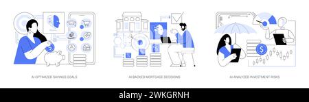 KI-Analyse für abstrakte Konzeptvektorillustrationen von Personal Finance. Stock Vektor