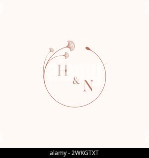 HN Hochzeitsmonogramm Designideas als Inspiration Stock Vektor