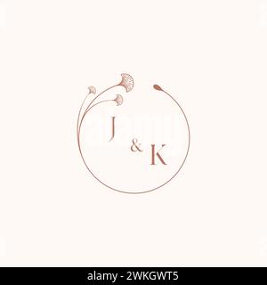 JK Hochzeitsmonogramm Logodesignideas als Inspiration Stock Vektor