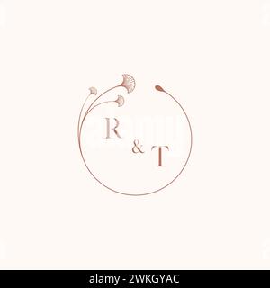 RT Hochzeitsmonogramm-Designideas als Inspiration Stock Vektor