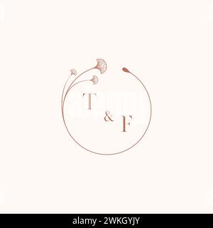 TF Hochzeitsmonogramm Designideas als Inspiration Stock Vektor