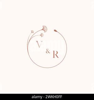 Designideas mit VR-Hochzeitsmonogramm als Inspiration Stock Vektor