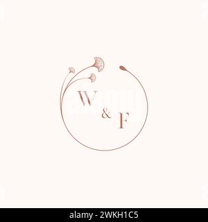 WF Hochzeitsmonogramm Logodesignideas als Inspiration Stock Vektor