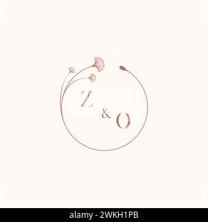 ZO Wedding Monogramm Logodesignideas als Inspiration Stock Vektor