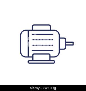 Symbol für Elektromotor, Linienvektor Stock Vektor