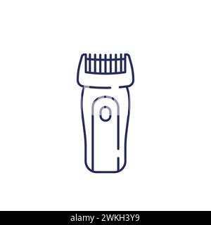 Symbol für die Linie des Haarschneiders auf weiß Stock Vektor