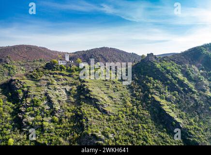 Burg Sterrenberg im 13. Jahrhundert von Brüdern im rheintal bei Bad salzig erbaut. Stockfoto