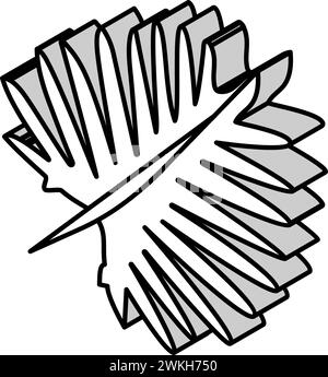 philodendron Tropical Leaf isometrische Symbolvektordarstellung Stock Vektor