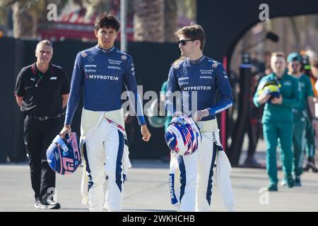 ALBON Alexander (tha), Williams Racing FW46, SARGEANT Logan (usa), Williams Racing FW46, Porträt während der Formel 1 Aramco-Vorsaisontests 2024 der FIA Formel 1 Weltmeisterschaft 2024 vom 21. Bis 23. Februar 2024 auf dem Bahrain International Circuit in Sakhir, Bahrain Stockfoto