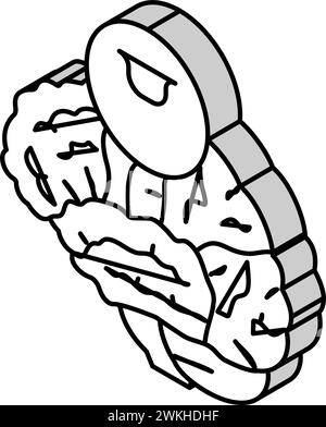 Psychologische Hirnisometrische Icon-Vektordarstellung Stock Vektor