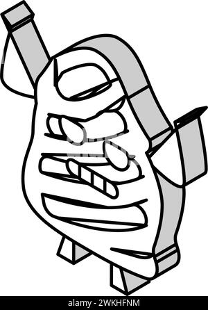 Darstellung des isometrischen Symbols für gegrilltes Fleisch Stock Vektor