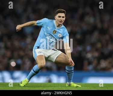 Manchester, Großbritannien. Februar 2024. Julián Álvarez von Manchester City während des Premier League-Spiels Manchester City gegen Brentford im Etihad Stadium, Manchester, Vereinigtes Königreich, 20. Februar 2024 (Foto: Mark Cosgrove/News Images) in Manchester, Vereinigtes Königreich am 20. Februar 2024. (Foto: Mark Cosgrove/News Images/SIPA USA) Credit: SIPA USA/Alamy Live News Stockfoto