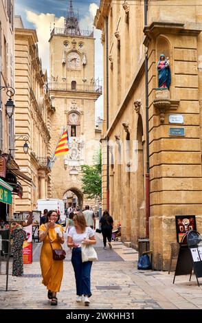 Tour de l'Horloge, Aix-en-Provence, Bouches-du-Rhône, Provence, Provence-Alpes-Côte d'Azur, Frankreich, Europa. Stockfoto