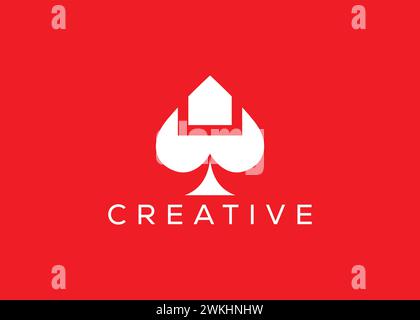Kreative und minimalistische Ass Home-Logo-Vektorvorlage. Abstraktes Ass Home-Logo Stock Vektor