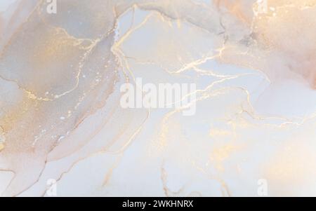 Luxuriöse Alkoholtinte. Struktur aus flüssigem Marmor. Moderner abstrakter Marmorhintergrund. Stockfoto
