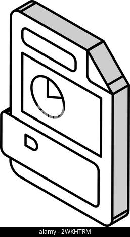 ppt-Dateiformat isometrische Symbolvektordarstellung des Dokuments Stock Vektor