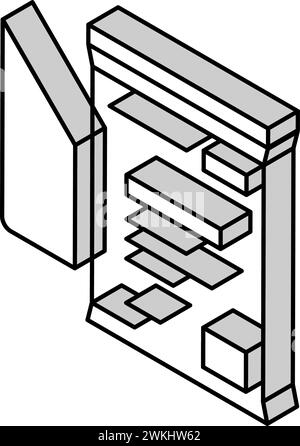 Dreiecksverband erste Hilfe isometrische Symbolvektordarstellung Stock Vektor