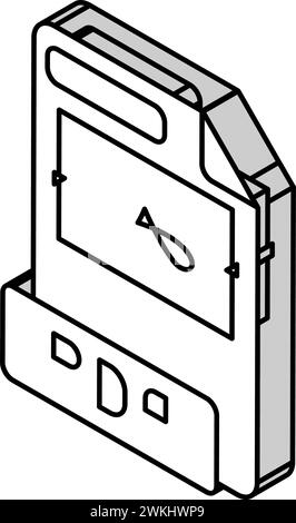 vektordarstellung des isometrischen Symbols des Dokuments im pdf-Dateiformat Stock Vektor