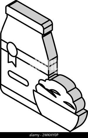 Isometrische Symboldarstellung für gerinnte Frischmilch Stock Vektor