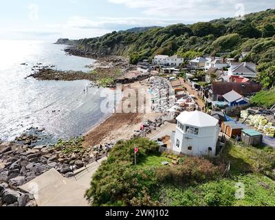 Steilhang Cove Isle of wight, britische Drohne, Luft, Blick aus der Luft Stockfoto