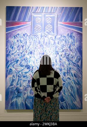 National Portrait Gallery, London, Großbritannien. Februar 2024. The Time Is Always Now: Artists Reframe the Black Figure zeigt die Arbeiten von 22 zeitgenössischen Künstlern aus der afrikanischen Diaspora und hebt deren Verwendung von Figuren hervor, um den Reichtum und die Komplexität des Black Life zu beleuchten, das vom 22. Februar bis 19. Mai 2024 stattfindet. Bild: Itchin & Scratchin, Denzil Forrester, 2019. Quelle: Malcolm Park/Alamy Live News Stockfoto