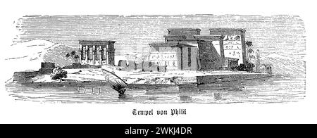 Der Tempel von Philae, ursprünglich auf Philae Island und heute auf Agilkia Island gelegen, ist ein atemberaubendes Beispiel für altägyptische Hingabe, gemischt mit griechisch-römischen architektonischen Einflüssen. Dieser Komplex ist Isis gewidmet, einer der bedeutendsten Göttinnen des alten Ägypten, und ist bekannt für seine wunderschönen Hieroglypheninschriften und kunstvollen Schnitzereien. Die Verlegung des Tempels im Rahmen der Nubienkampagne der UNESCO ist ein Beweis für die weltweiten Bemühungen um die Erhaltung des kulturellen Erbes. Heute ist Philae ein faszinierender Ort, der Besucher mit seinem historischen Reichtum und seiner ruhigen Schönheit anzieht Stockfoto