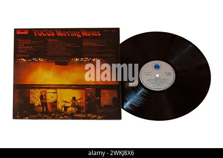 Focus Moving Waves Vinyl-Album-Cover isoliert auf weißem Hintergrund - 1971 Stockfoto