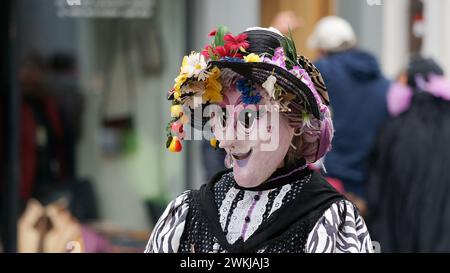 Bunte Maske eines Karnevalsdarstellers Stockfoto