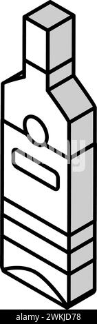 Vektordarstellung des isometrischen Symbols einer Rum-Glasflasche Stock Vektor