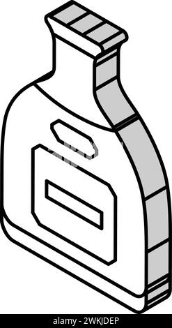 vektordarstellung des isometrischen Symbols einer tequila-Glasflasche Stock Vektor