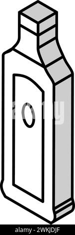 Vektordarstellung des isometrischen Symbols einer gin-Glasflasche Stock Vektor