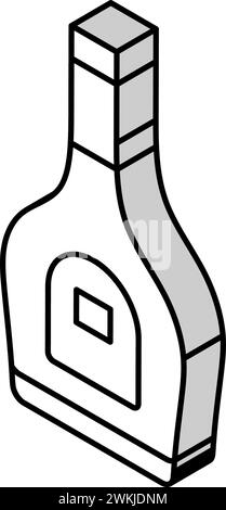 Vektordarstellung des isometrischen Symbols einer Brandy-Glasflasche Stock Vektor