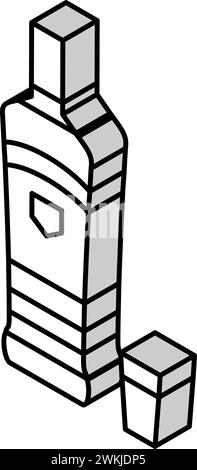 Vektordarstellung des isometrischen Symbols einer Wodka-Getränkeflasche Stock Vektor