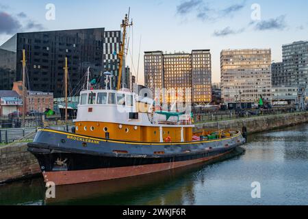 Sie Tug Brocklebank im Liverpool Maritime Museum Royal Albert Dock, Liverpool L3 4AQ Stockfoto