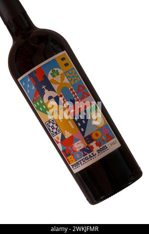 Etikett auf Flasche portugiesischem Lisboa Bonita Rotwein von M&S Marks and Spencer - Produkt aus Portugal Portugiesisch Stockfoto