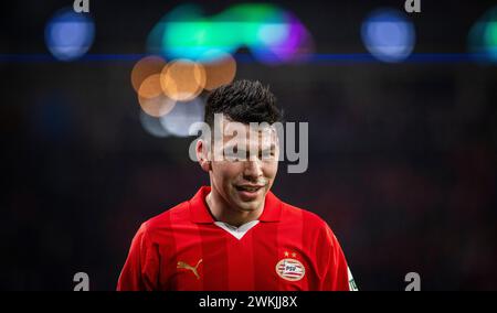 Eindhoven, Niederlande. Februar 2024. Hirving Lozano (Eindhoven) PSV Eindhoven - Borussia Dortmund 20.02.2024 Copyright (nur für journalistische Stockfoto