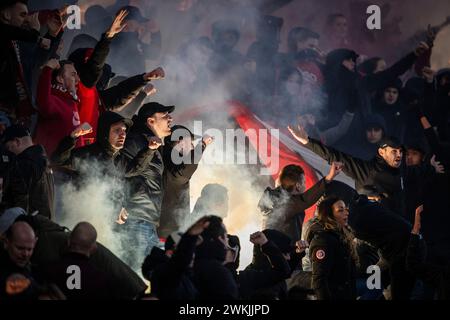 Eindhoven, Niederlande. Februar 2024. Eindhoven Fans PSV Eindhoven - Borussia Dortmund 20.02.2024 Copyright (nur für journalistische Zwecke) by : Stockfoto