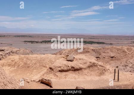 Tal der Monde (Valle de la Luna), Atacama-Wüste, Chile. Wo die Oberfläche die des Mondes nachbildet und für die Weltraumforschung genutzt wird. Stockfoto