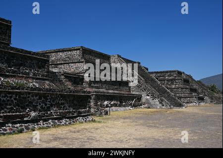 Pyramiden von Teotihuacan im zentralen Hochland Mexikos Stockfoto