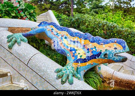 Park Güell von Antonio Gaudí. Barcelona. Katalonien. Spanien Stockfoto