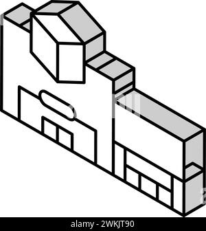 Isometrische Iconvektorgrafik des großen Ladengeschäfts Stock Vektor