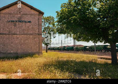 Kohletransport im Bahnhof La Nava, Puertollano Stockfoto