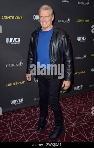 Dolph Lundgren mit Ehefrau und Tochter Ida Lundgren beim Special Screening des Kinofilms Lights Out im the London. West Hollywood, 20.02.2024 *** Dolph Lundgren mit Frau und Tochter Ida Lundgren bei der Sondervorführung des Films Lights Out at the London West Hollywood, 20 02 2024 Foto:xD.xStarbuckx/xFuturexImagex Lights 4263 Stockfoto