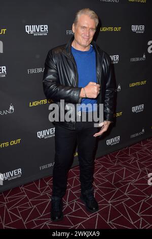 Dolph Lundgren mit Ehefrau und Tochter Ida Lundgren beim Special Screening des Kinofilms Lights Out im the London. West Hollywood, 20.02.2024 *** Dolph Lundgren mit Frau und Tochter Ida Lundgren bei der Sondervorführung des Films Lights Out at the London West Hollywood, 20 02 2024 Foto:xD.xStarbuckx/xFuturexImagex Lights 4262 Stockfoto