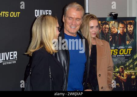 Dolph Lundgren mit Ehefrau und Tochter Ida Lundgren beim Special Screening des Kinofilms Lights Out im the London. West Hollywood, 20.02.2024 *** Dolph Lundgren mit Frau und Tochter Ida Lundgren bei der Sondervorführung des Films Lights Out at the London West Hollywood, 20 02 2024 Foto:xD.xStarbuckx/xFuturexImagex Lights 4258 Stockfoto