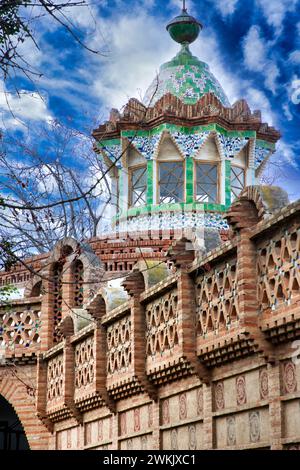 Guell Pavilions,1884-1887, Von Antonio Gaudi, Barcelona, Katalonien, Spanien, Europa Stockfoto